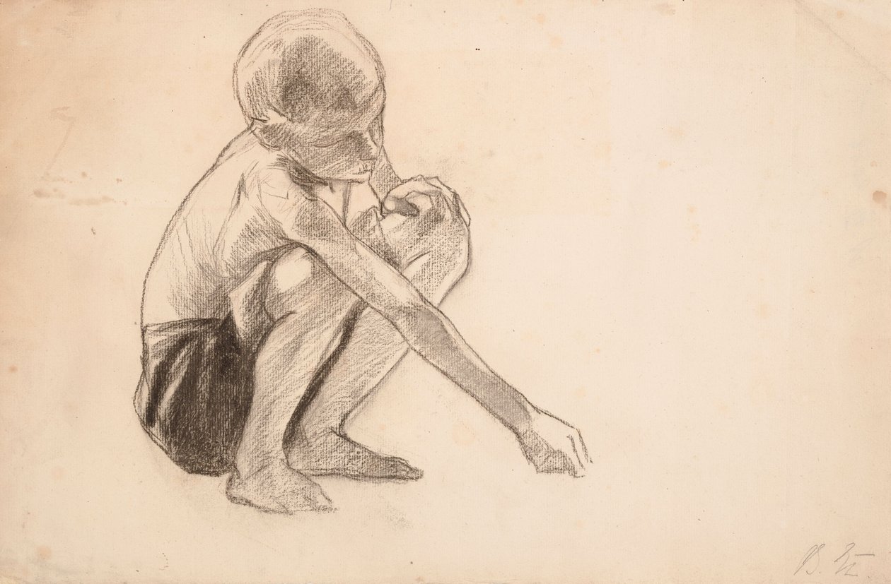 Estudio de unos niños jugando en la orilla de Albert Edelfelt