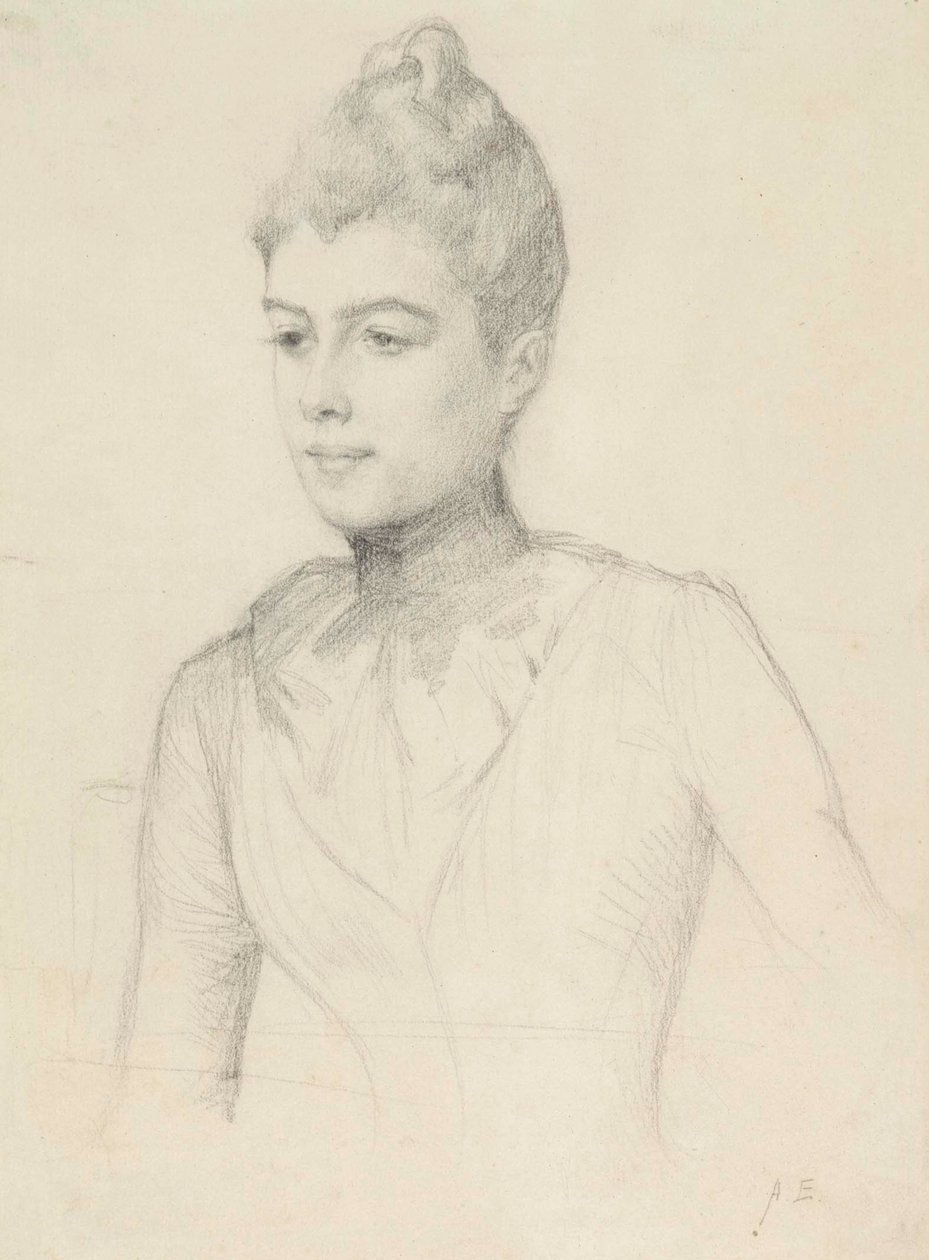 Estudio para el retrato de Elisabeth Marti (de soltera Grosjean); Busto de mujer de Albert Edelfelt