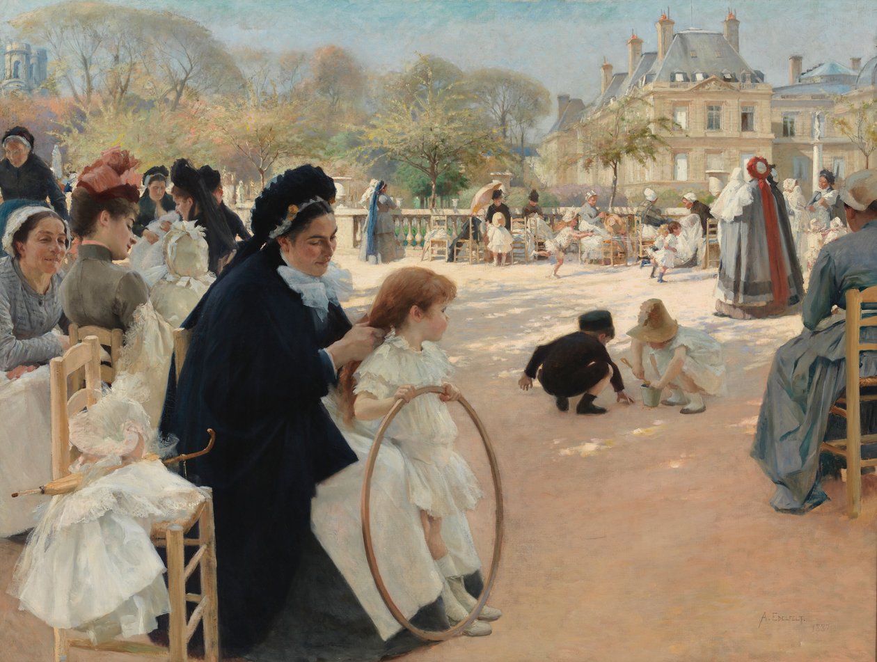 Los Jardines de Luxemburgo, París de Albert Edelfelt