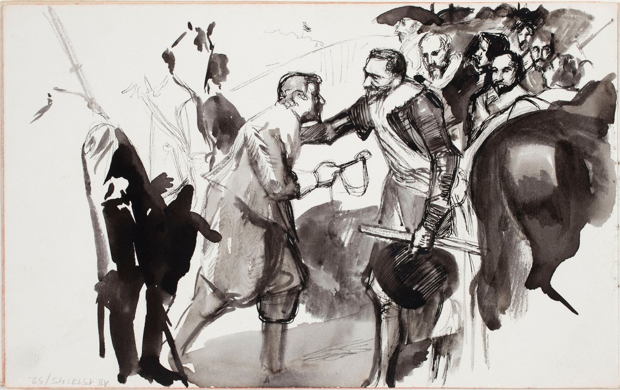 La rendición de Breda, boceto a partir de Diego Velázquez de Albert Edelfelt