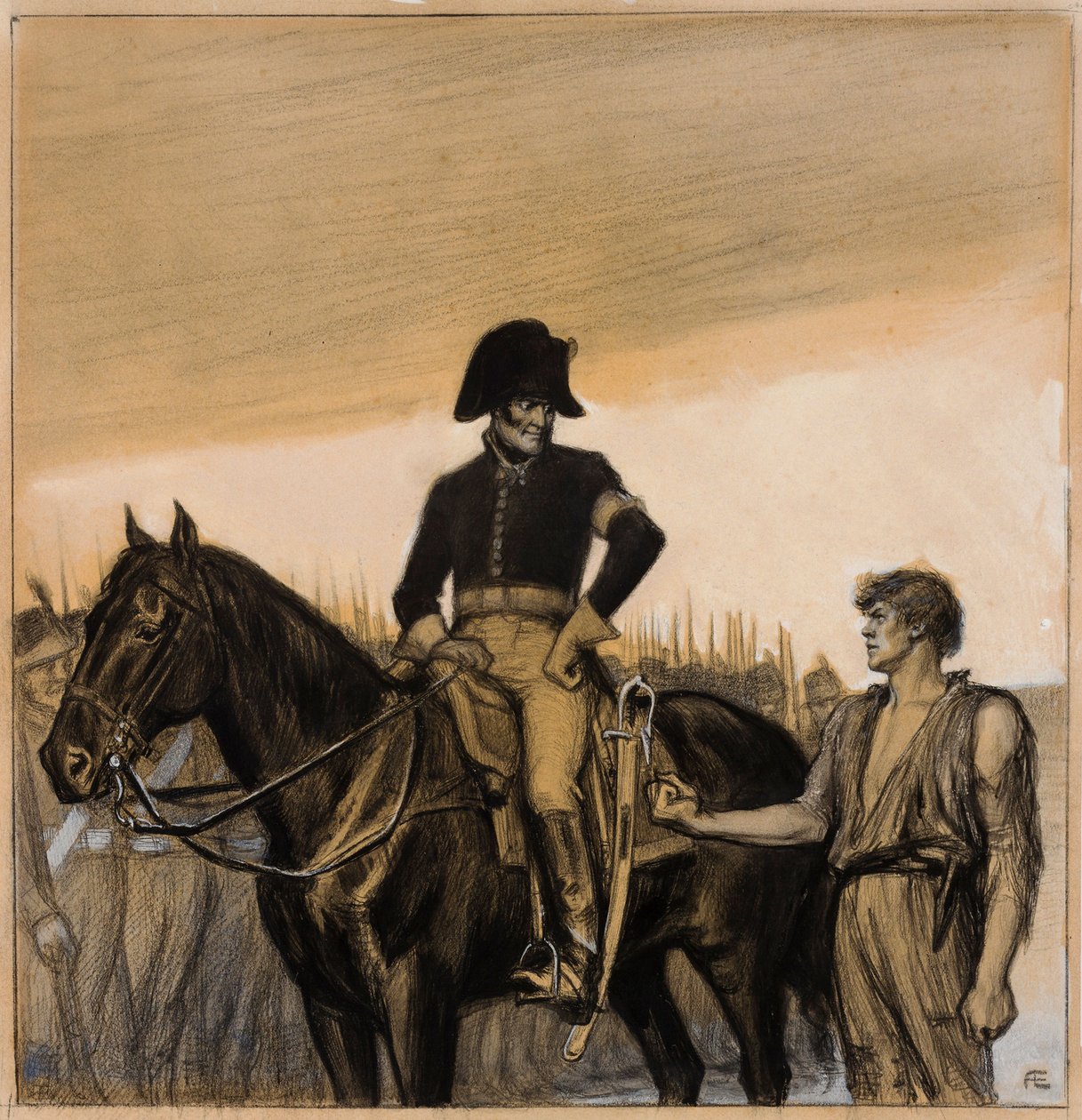 Este puño es mi protección (ilustración original para «Las aventuras del alférez Stål») de Albert Edelfelt