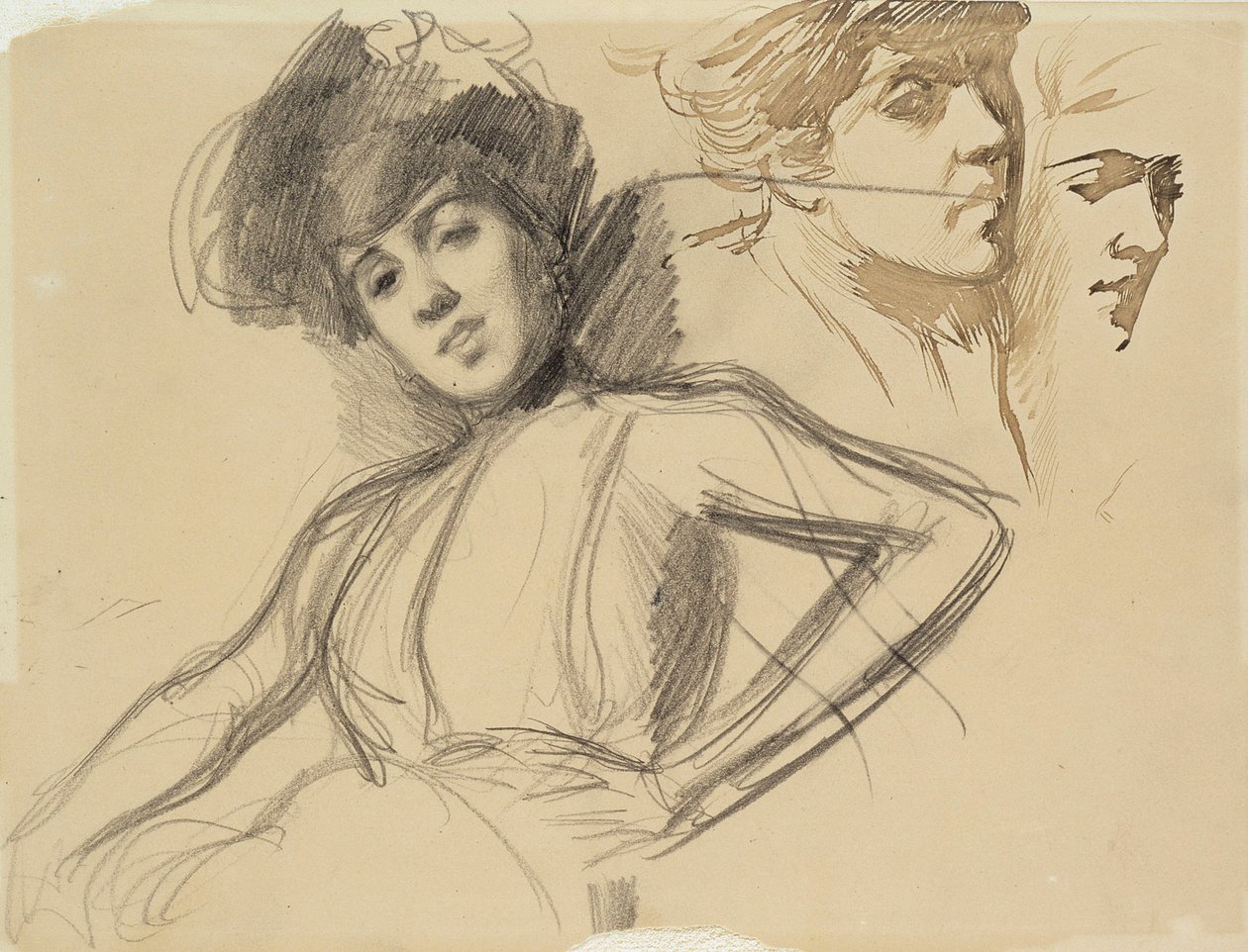 Tres estudios para un retrato de Albert Edelfelt