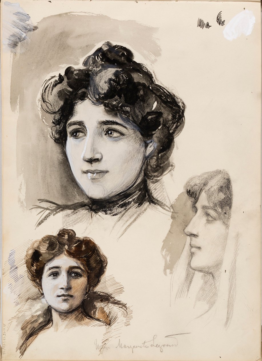 Mme Marguerite Legrand, bocetos de Albert Edelfelt