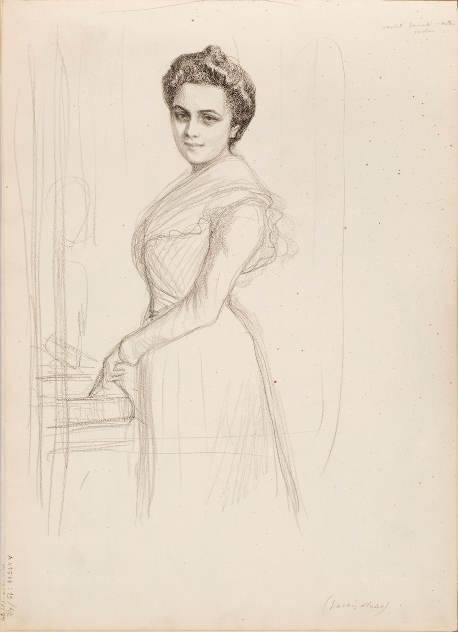 Camille Vallery-Radot, boceto para retrato de Albert Edelfelt