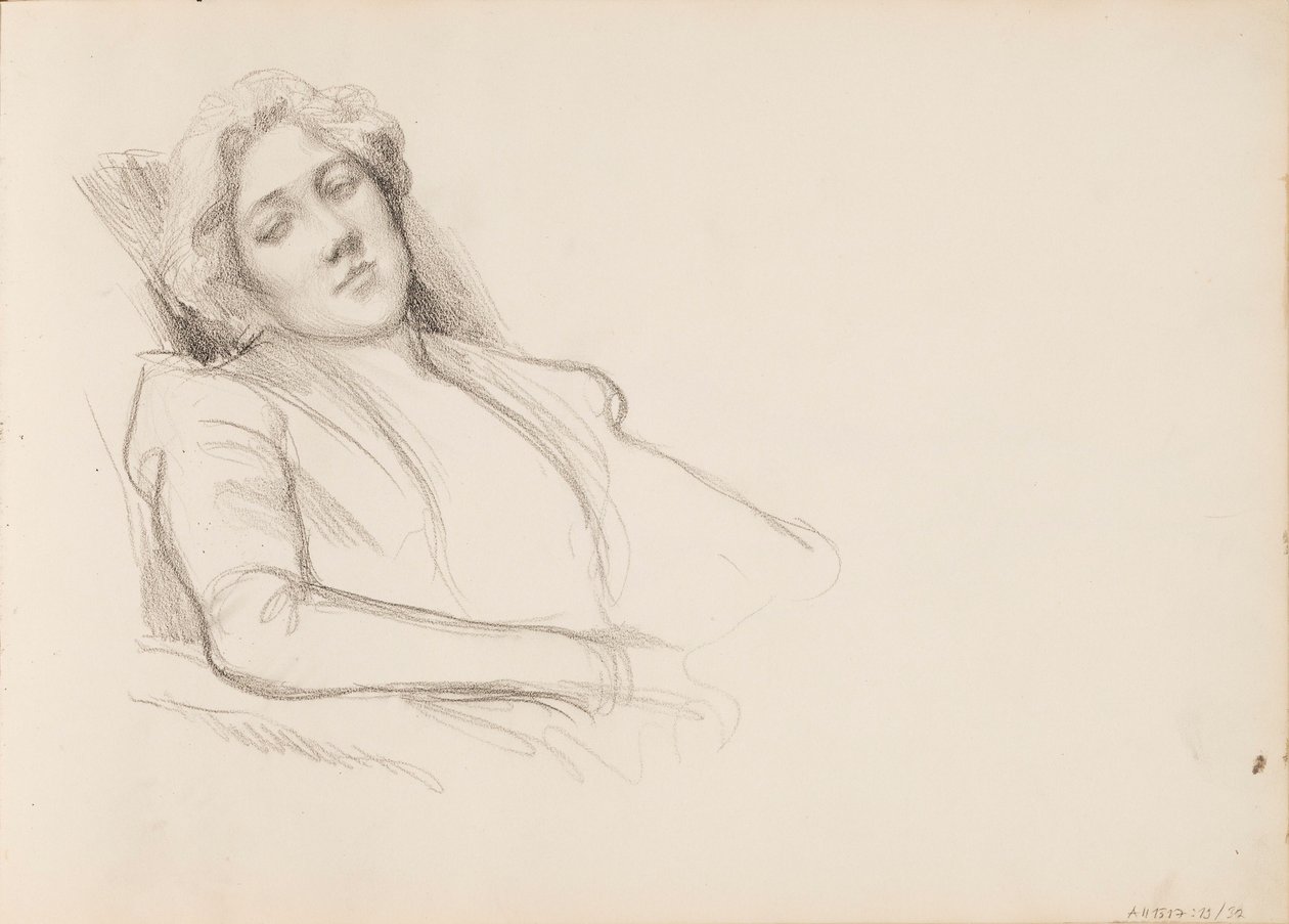 Mujer sentada, película de medio cuerpo de Albert Edelfelt