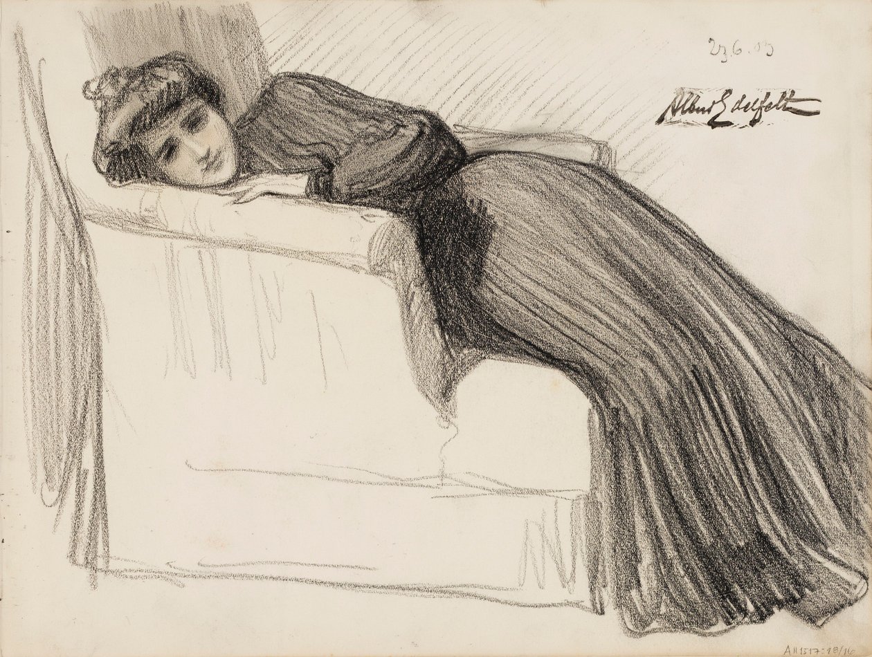 Mujer descansando de Albert Edelfelt