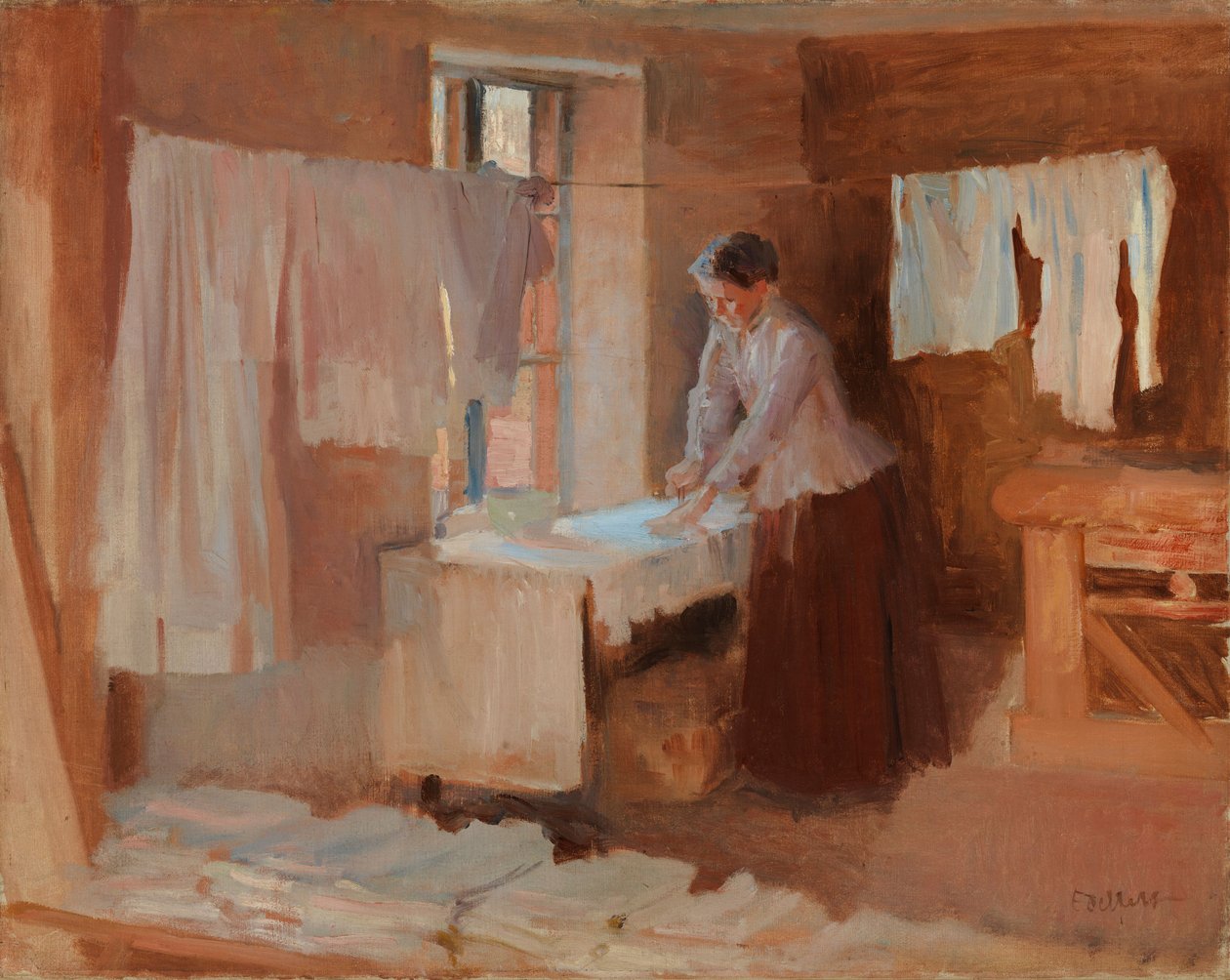Mujer planchando, estudio para «Las lavanderas» de Albert Edelfelt