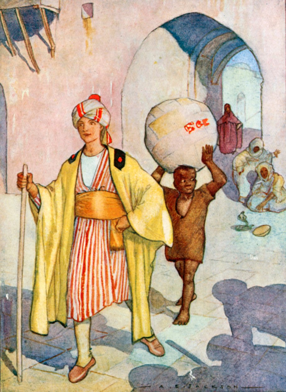 "I Set at from Baghdad" (litografía en color) de Albert Edward Jackson