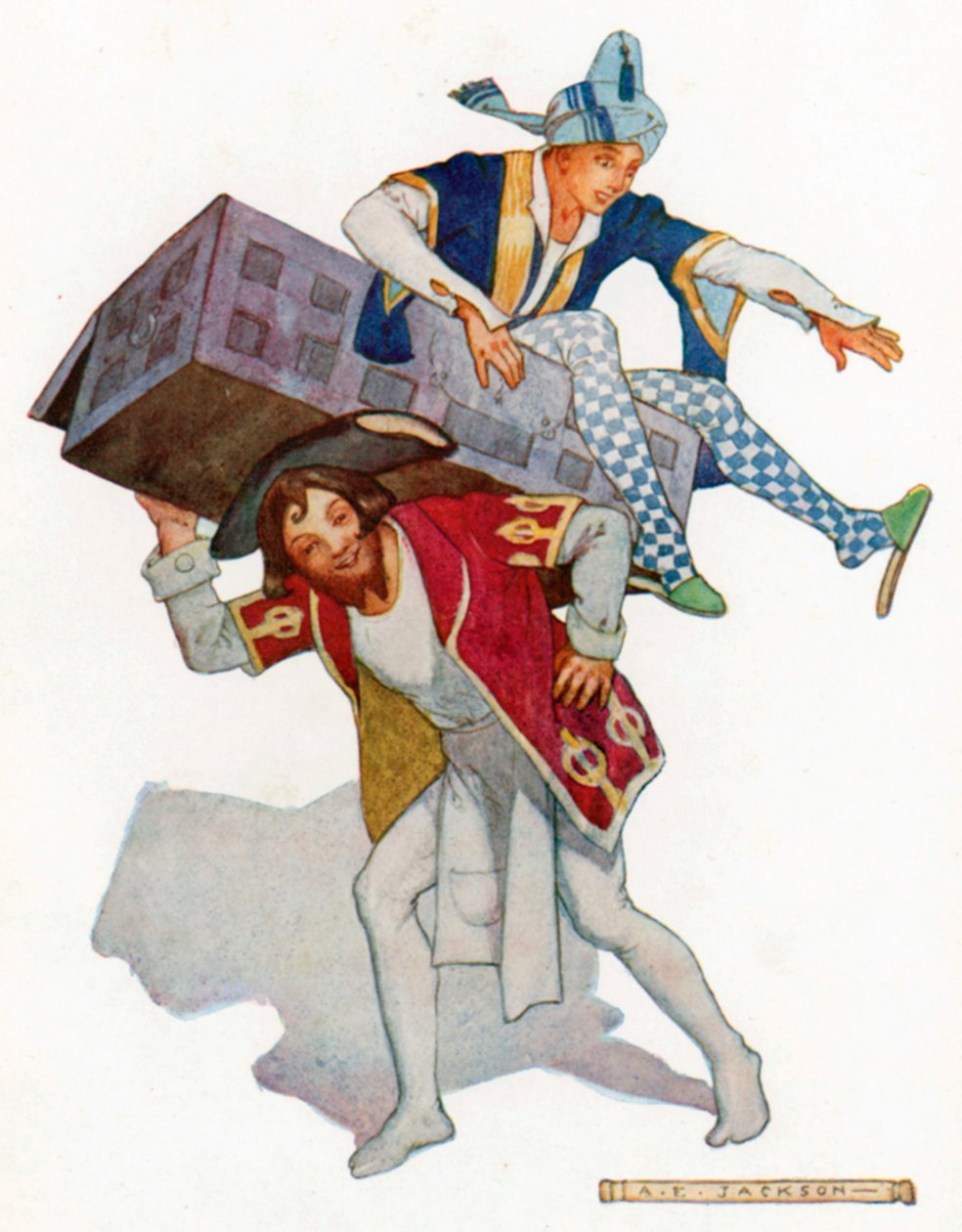 "La tapa del cofre abierta" (litografía en color) de Albert Edward Jackson