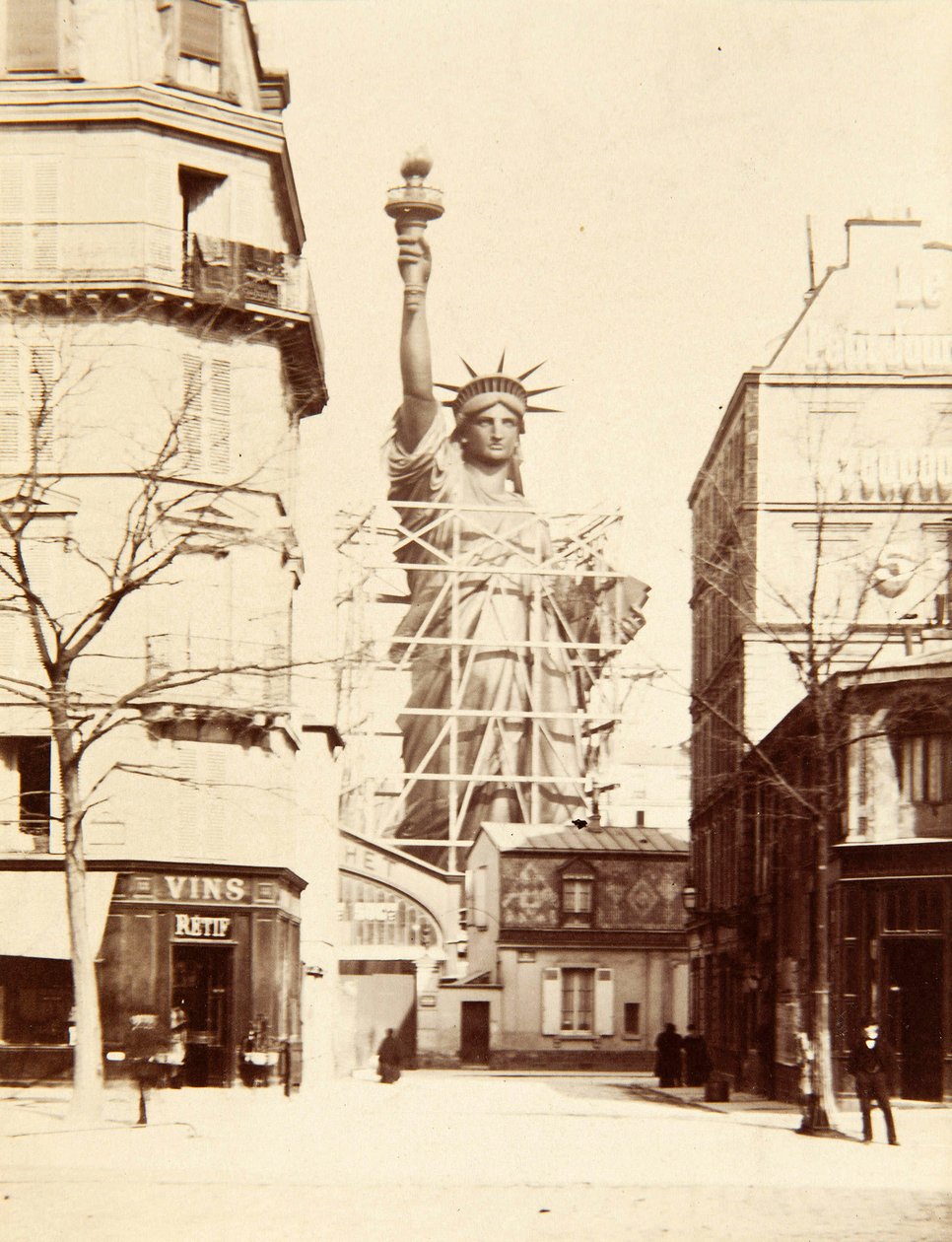 Montaje de la Estatua de la Libertad, París 1883 de Albert Fernique
