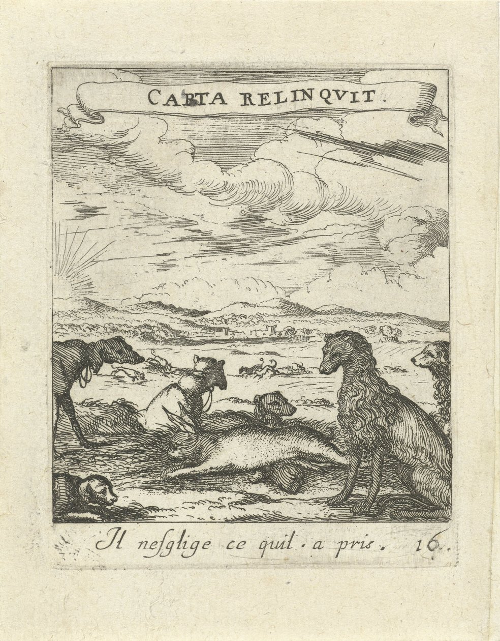 paisaje con perros Emblemas de amor moralizantes (título de la serie) Devises et emblèmes d