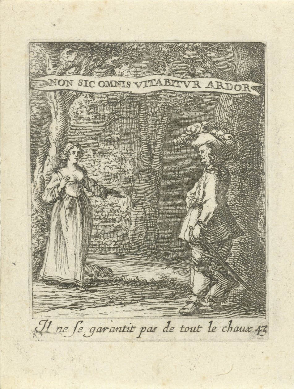hombre y mujer en el bosque Emblemas de amor moralizantes (título de la serie) Devises et emblesmes d