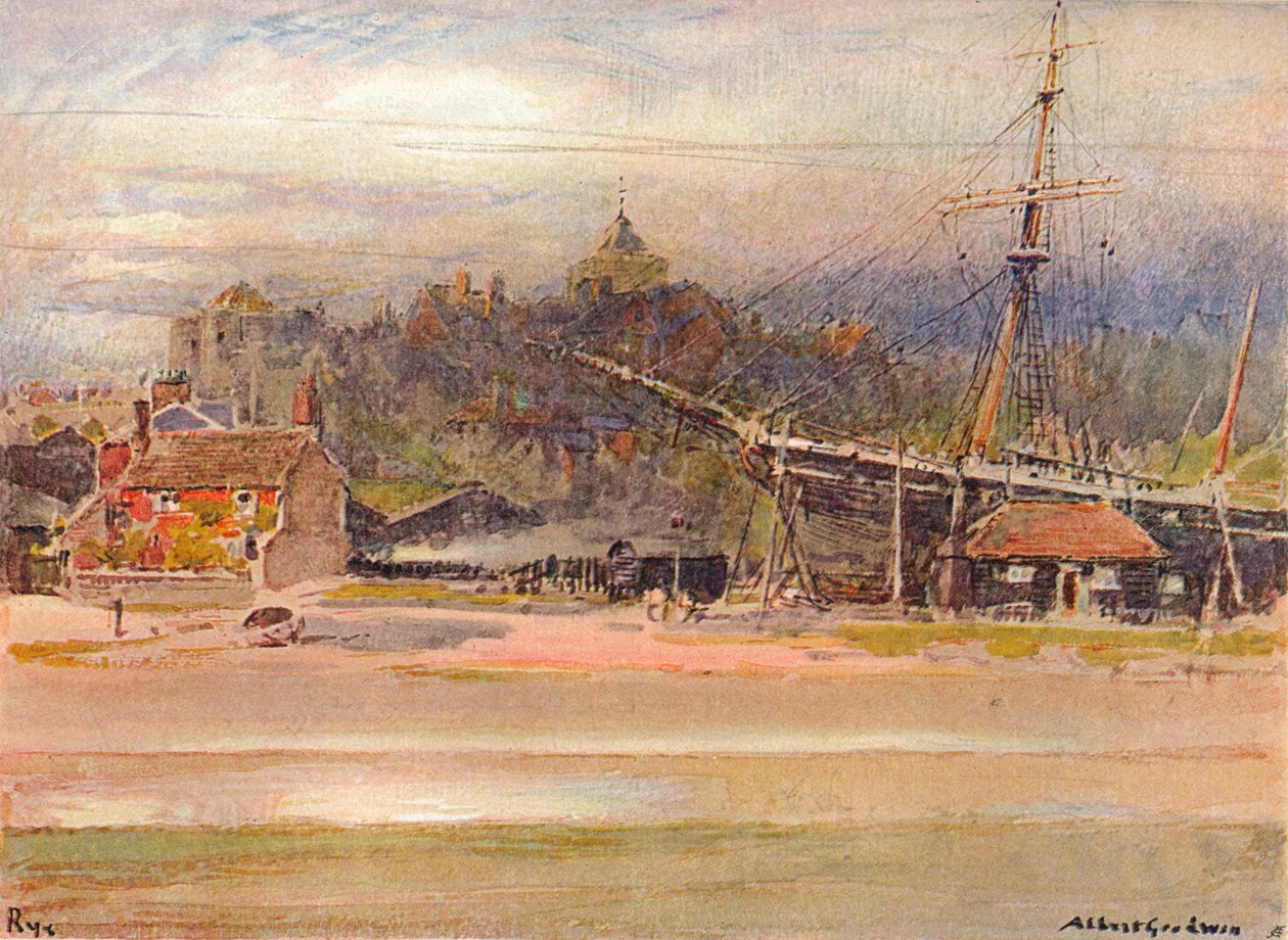 Astillero de constructores de barcos, Rye, 1910 de Albert Goodwin