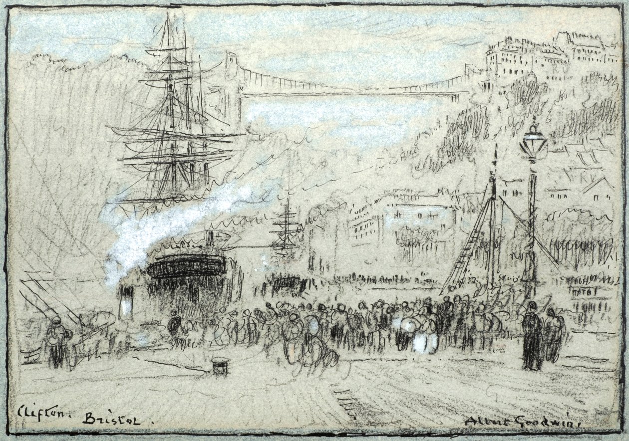Clifton, Bristol (tinta, tiza y acuarela) de Albert Goodwin