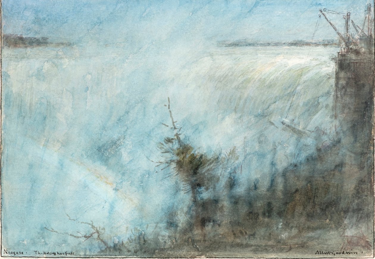 Niágara. La catarata Horseshoe (acuarela) de Albert Goodwin
