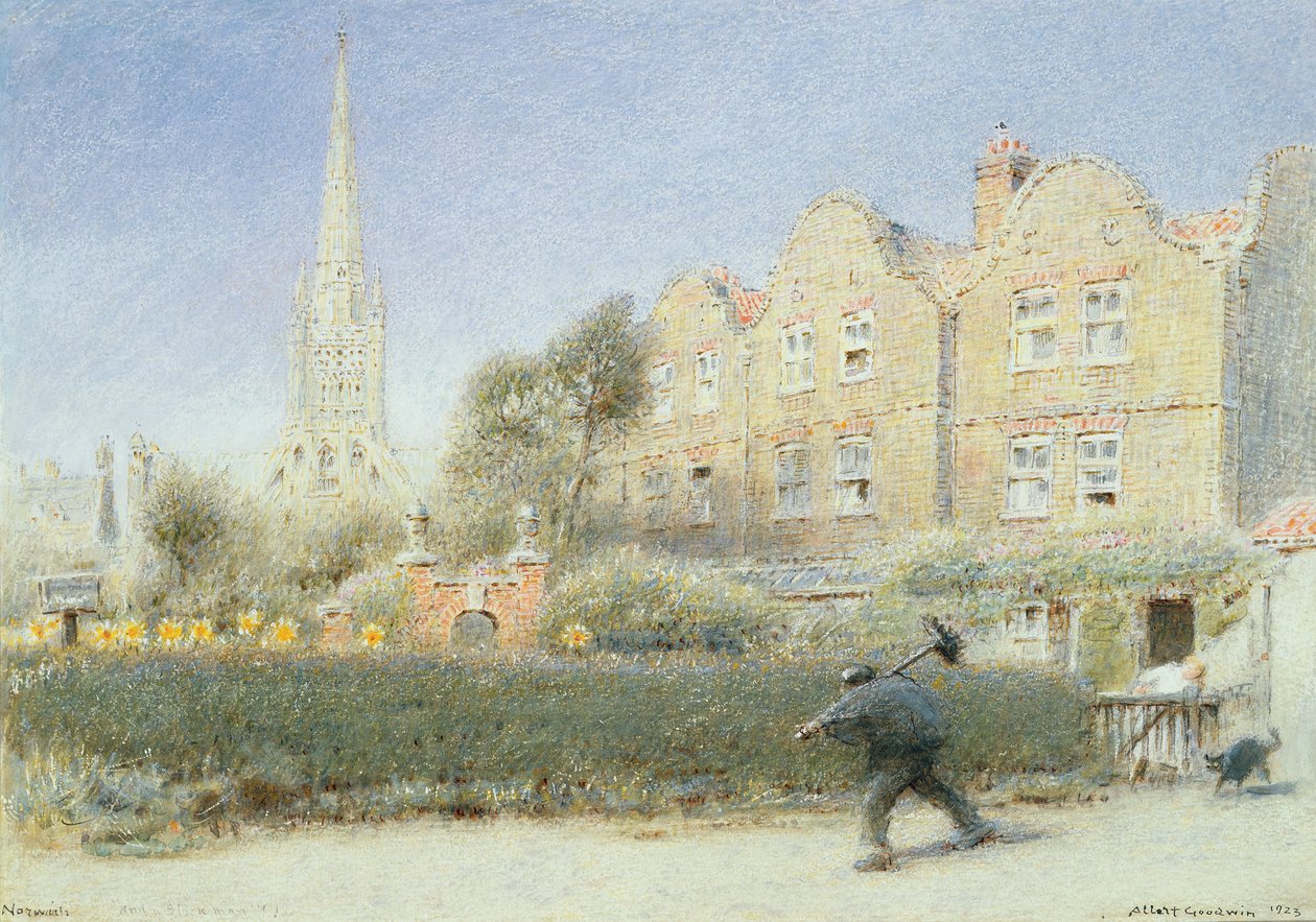 Norwich y el deshollinador, 1923 de Albert Goodwin