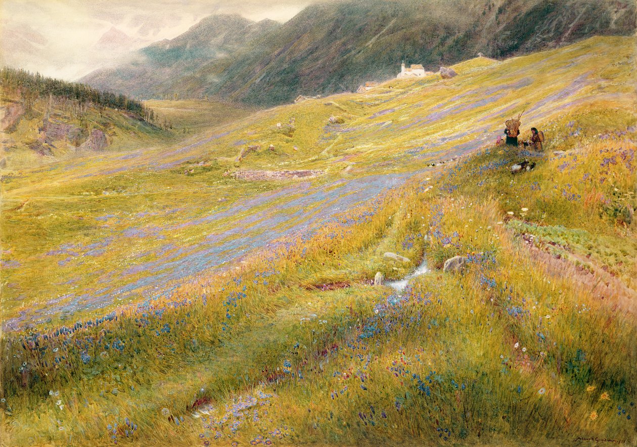 El verano alpino, 1874 de Albert Goodwin