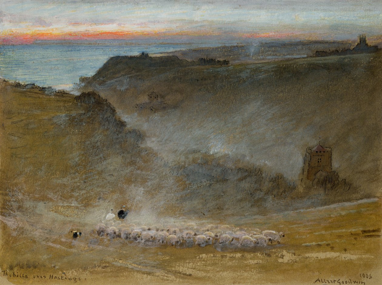 Las Colinas sobre Hastings de Albert Goodwin
