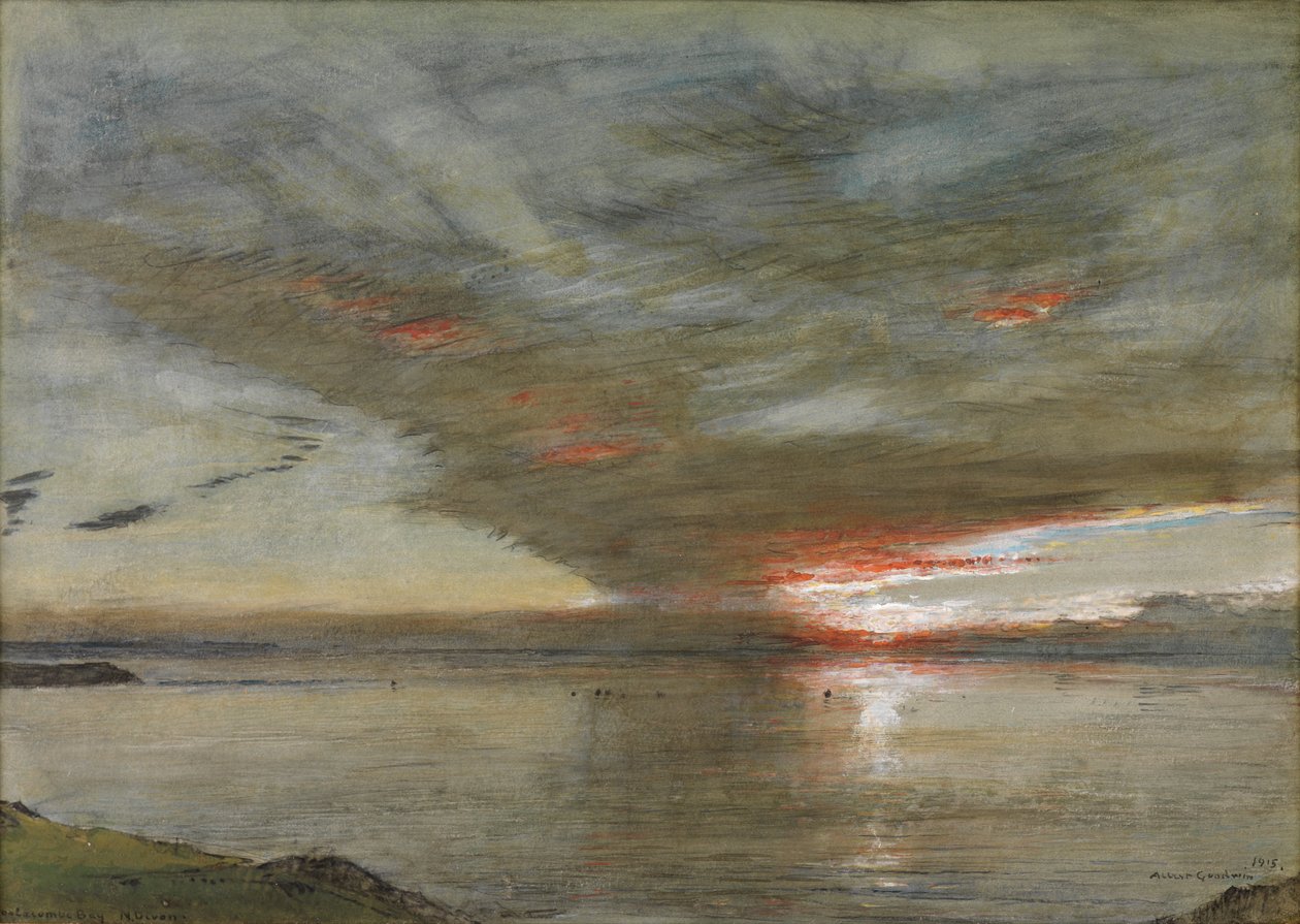 Bahía de Woolacombe, North Devon de Albert Goodwin