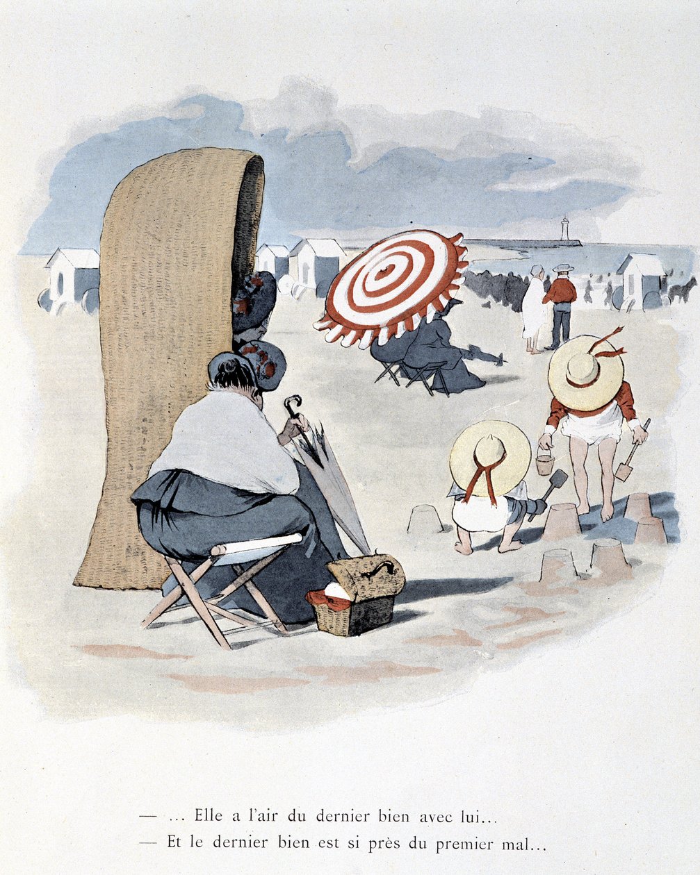 Escena de playa en "Etoile de mer". A. Guillaume. Editions Simonis Empis, París de Albert Guillaume