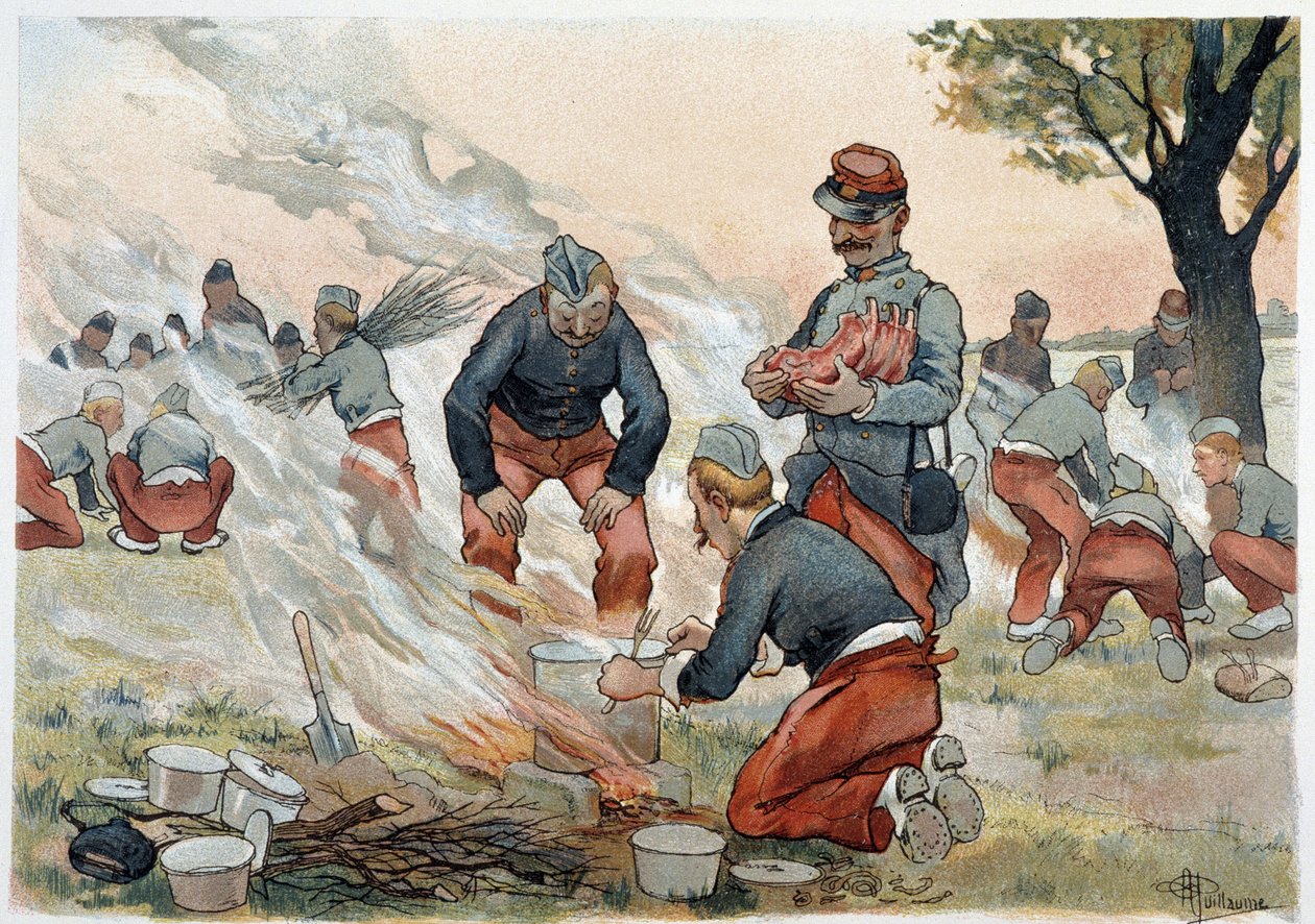 La Popote - en "Album militaire" por Albert Guillaume (1873-1942), ca. 1900 de Albert Guillaume