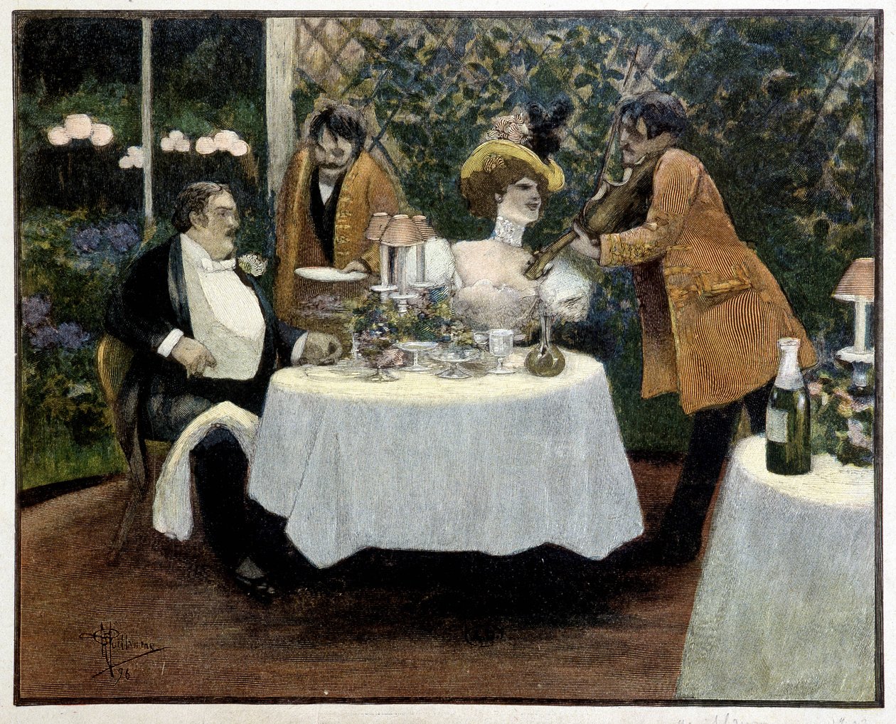 Restaurante, dibujo de Guillaume de Albert Guillaume