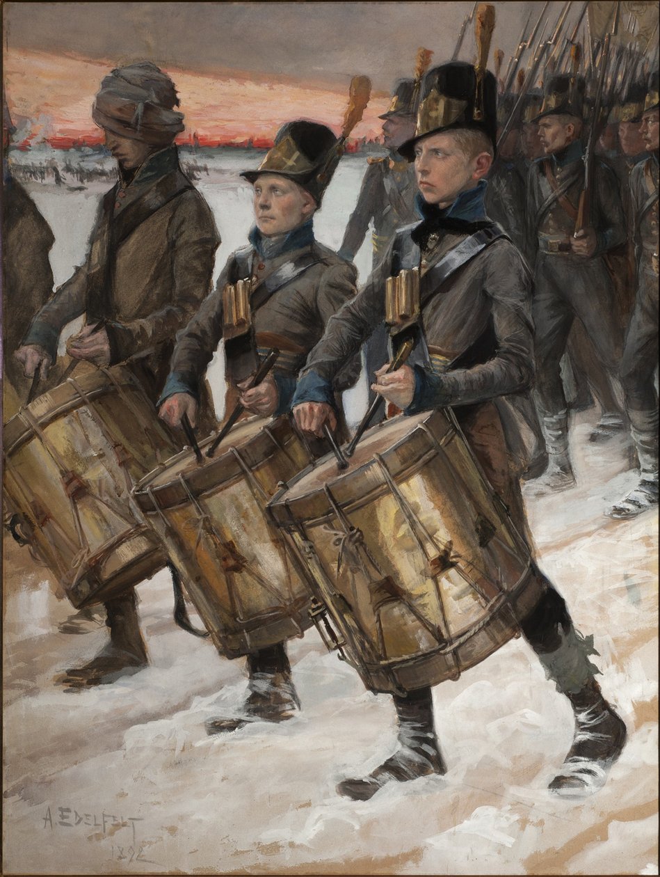 Marcha del Regimiento Pori Porilaisten Marssi, 1892 de Albert Gustaf Aristides Edelfelt