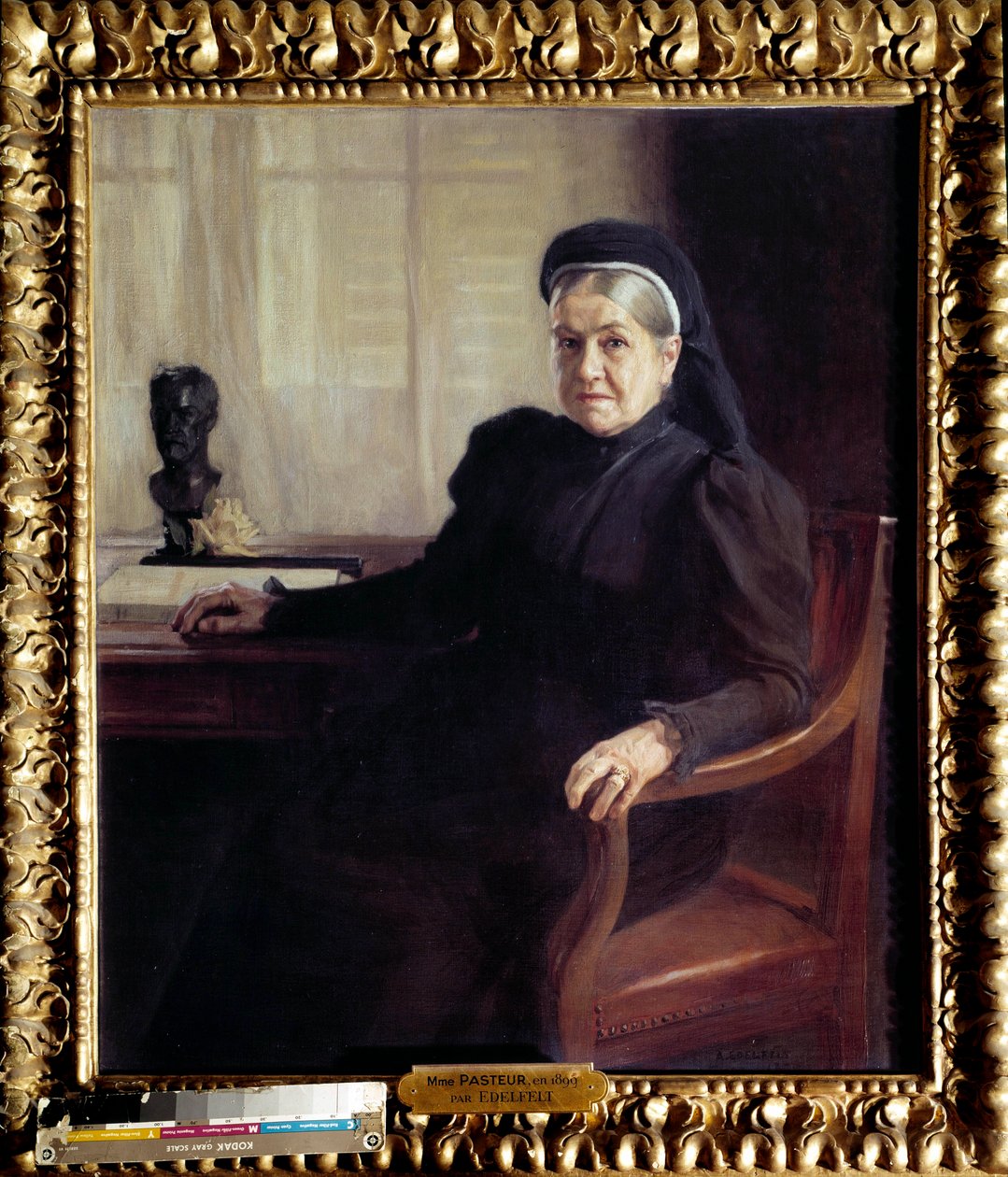 Retrato de Madame Pasteur (1854-1905), viuda del médico francés Louis Pasteur de Albert Gustaf Aristides Edelfelt
