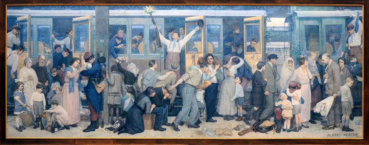 La partida de los poilus – Agosto 1914 de Albert Herter