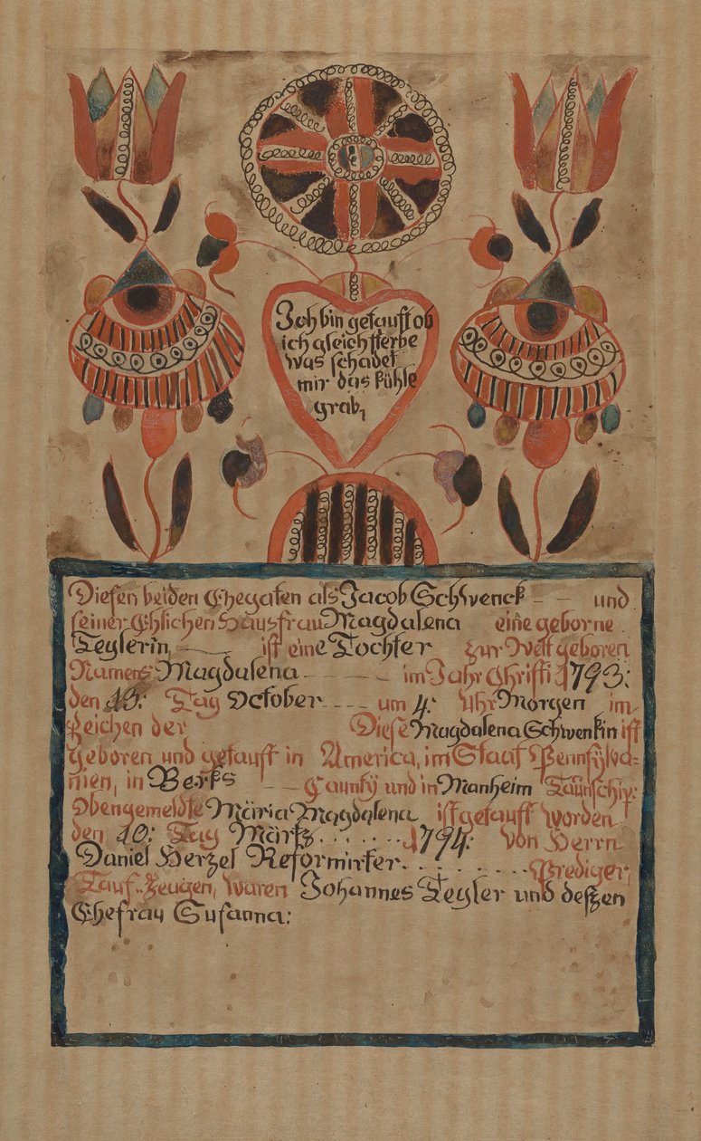 Certificado de Nacimiento Alemán de Pensilvania, c. 1936 de Albert J. Levone