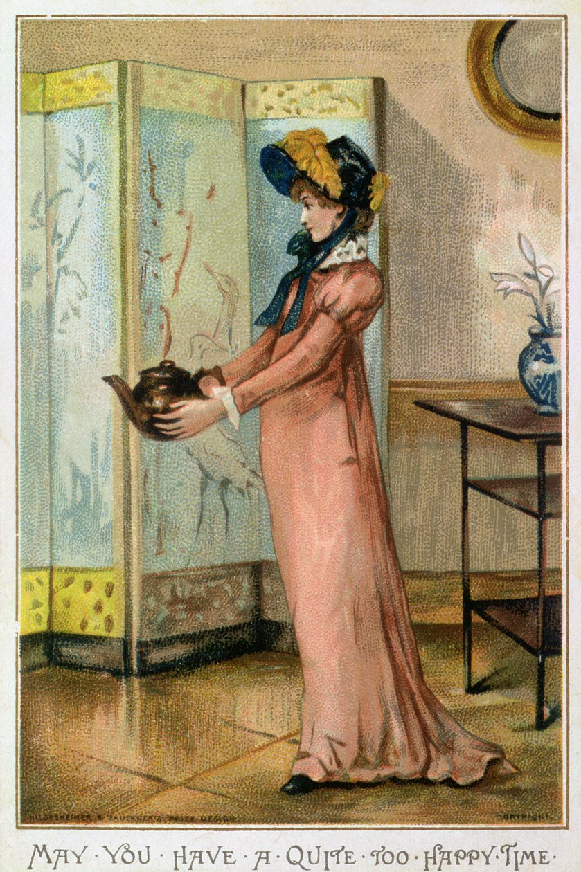 Que tengas un tiempo demasiado feliz, tarjeta de Navidad victoriana, publicada por Hildesheimer und Faulkner, Londres, c.1880 de Albert Jnr. Ludovici