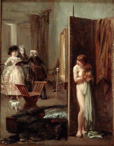 El estudio del artista o visitantes inesperados de Albert Jnr. Ludovici