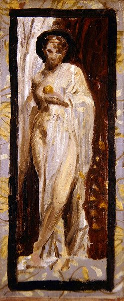 Un desnudo drapeado / Estudio, c.1867 de Albert Joseph Moore