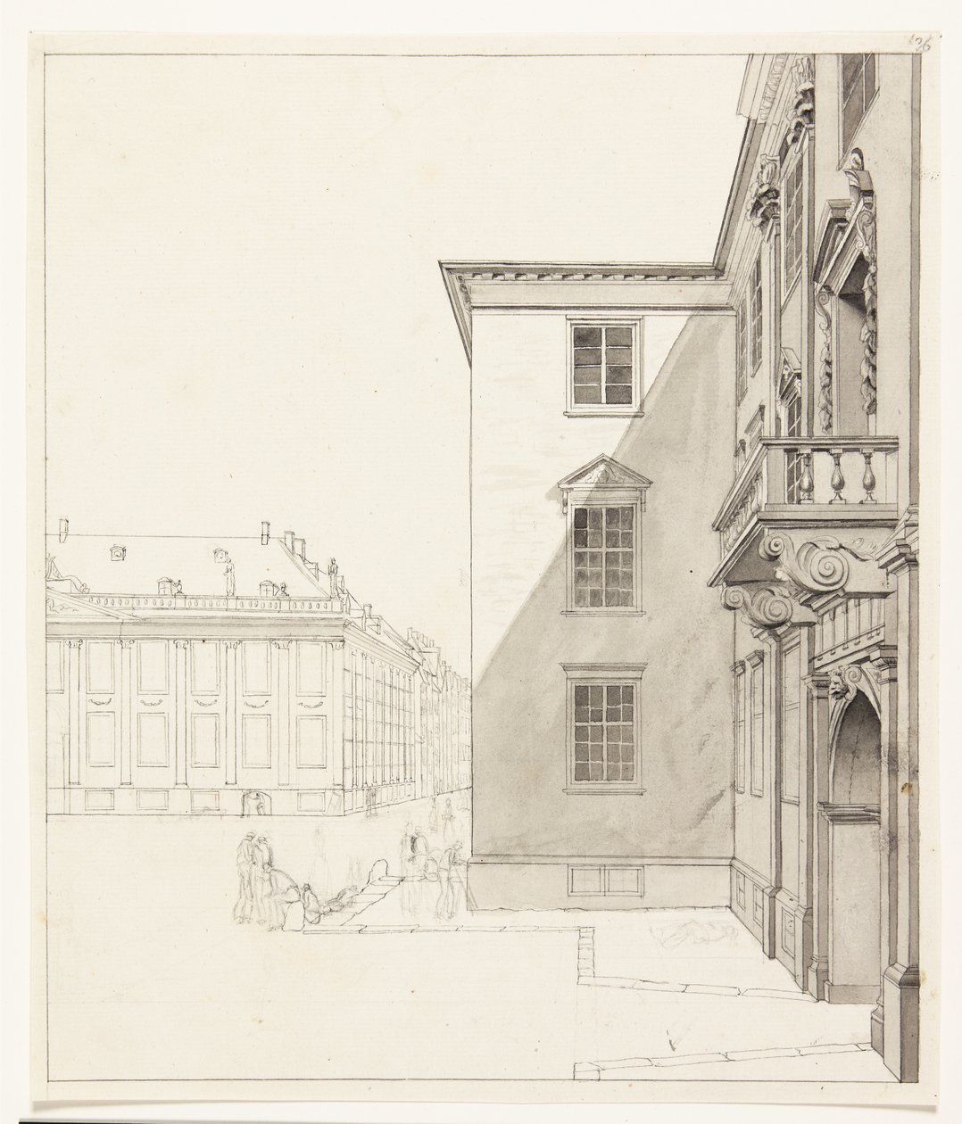Kongens Nytorv. Parte de Charlottenborg y el palacio de Thott de Albert Küchler