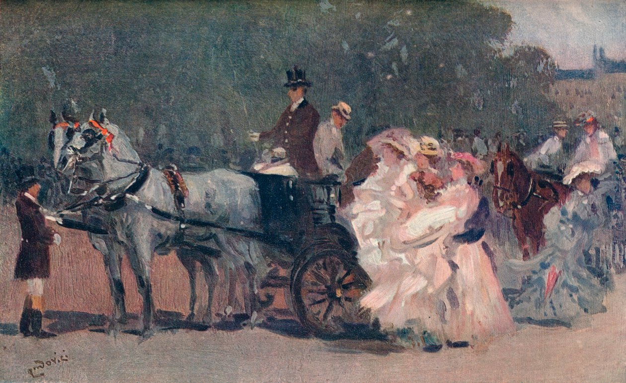 Tul blanco y rosa. - En el parque, c. 1900 de Albert Ludovici
