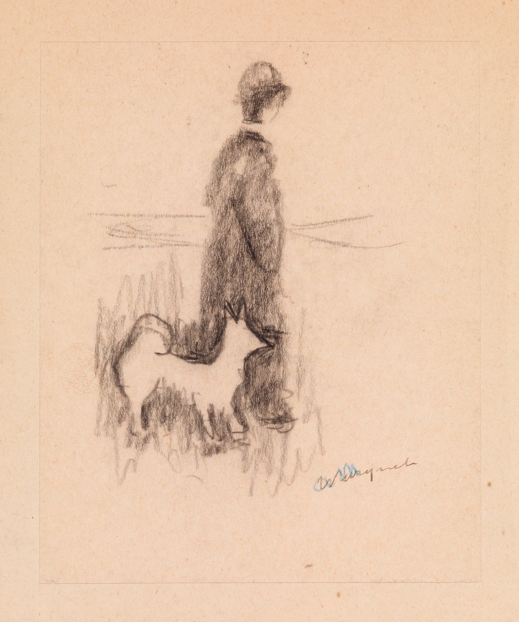 Figura con perro (dibujo sobre papel) de Albert Marquet