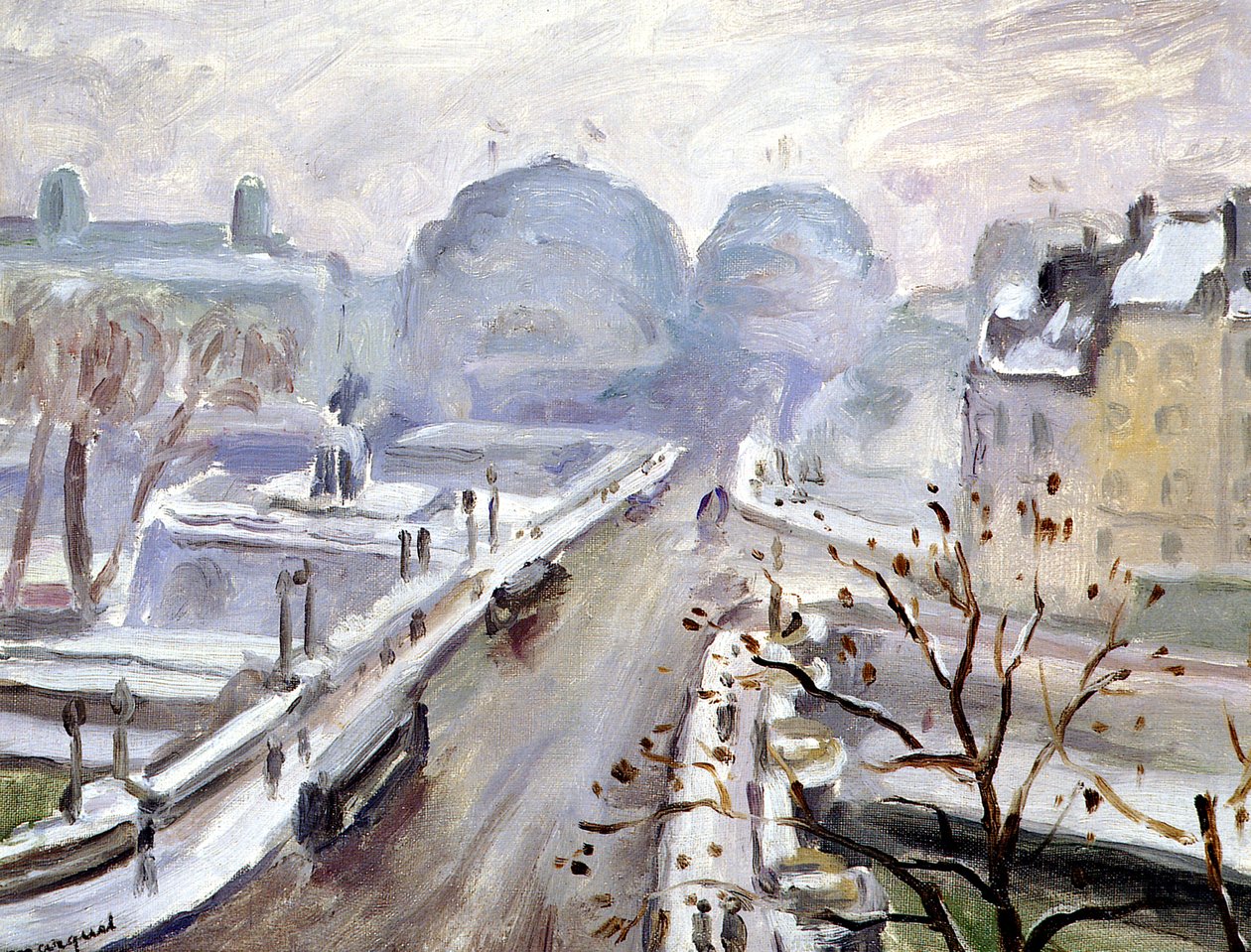 Francés: Pont Neuf bajo la nieve de Albert Marquet