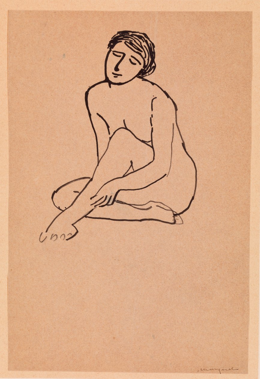 Mujer desnuda sentada (pluma y tinta sobre papel) de Albert Marquet