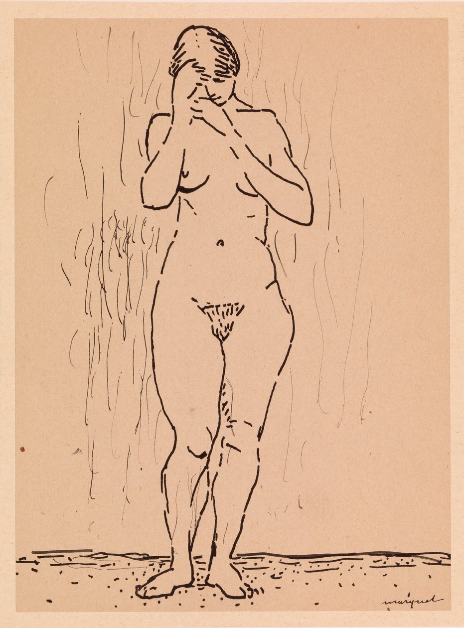 Mujer desnuda de pie (lápiz sobre papel) de Albert Marquet