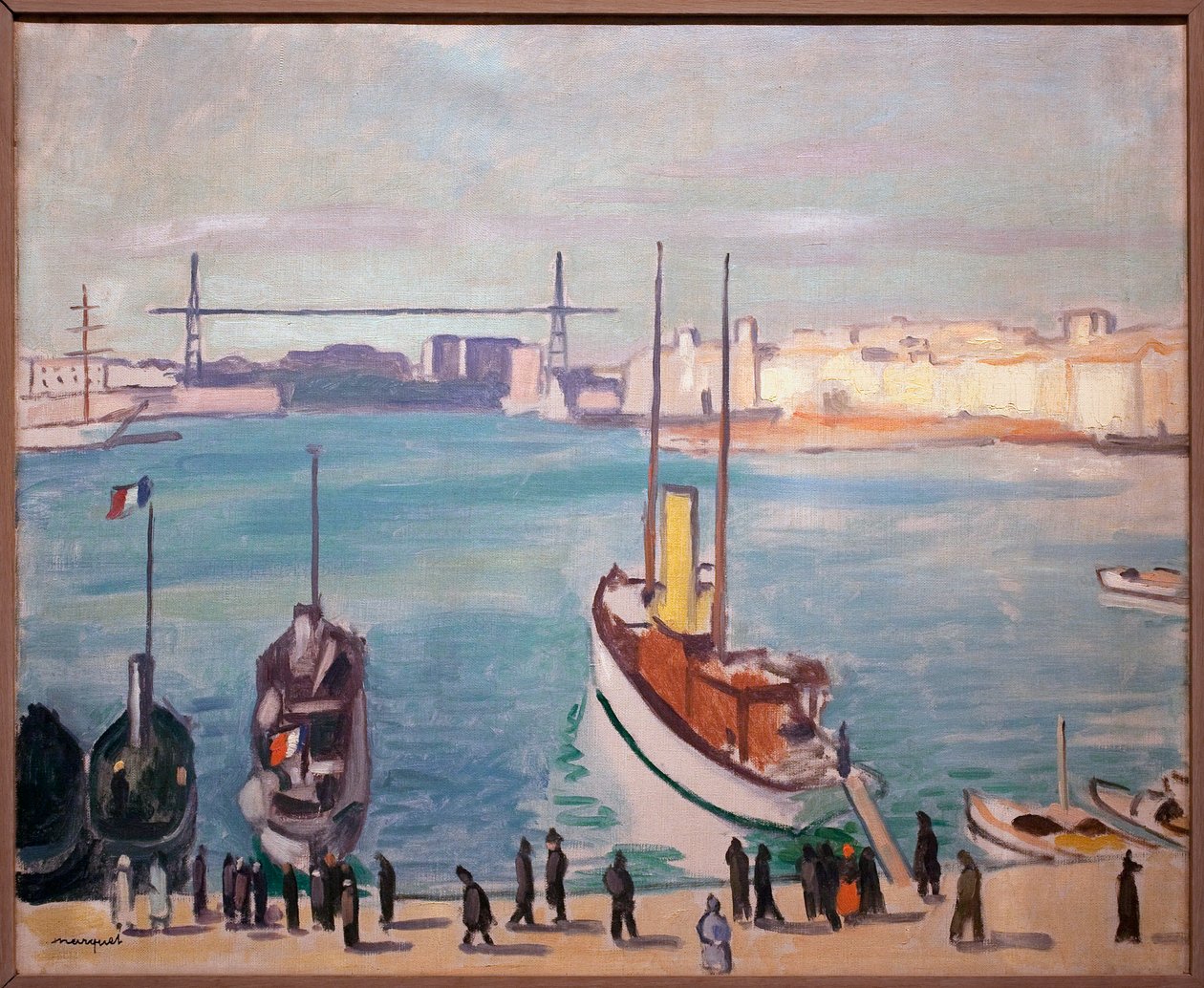 Puerto de Marsella (Bouche du Rhone) - Al fondo se ve el puente del transbordador de Albert Marquet