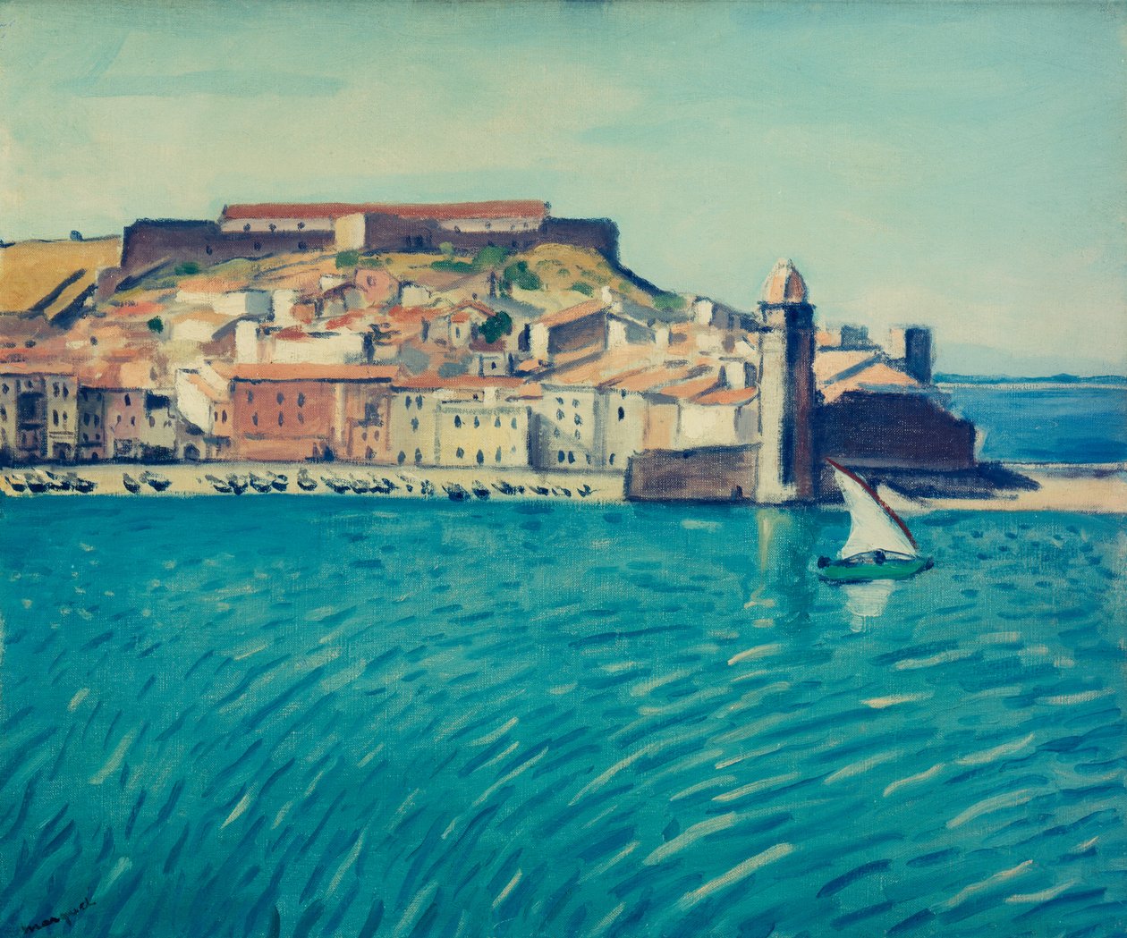 Vista del puerto de Collioure (óleo sobre lienzo) de Albert Marquet