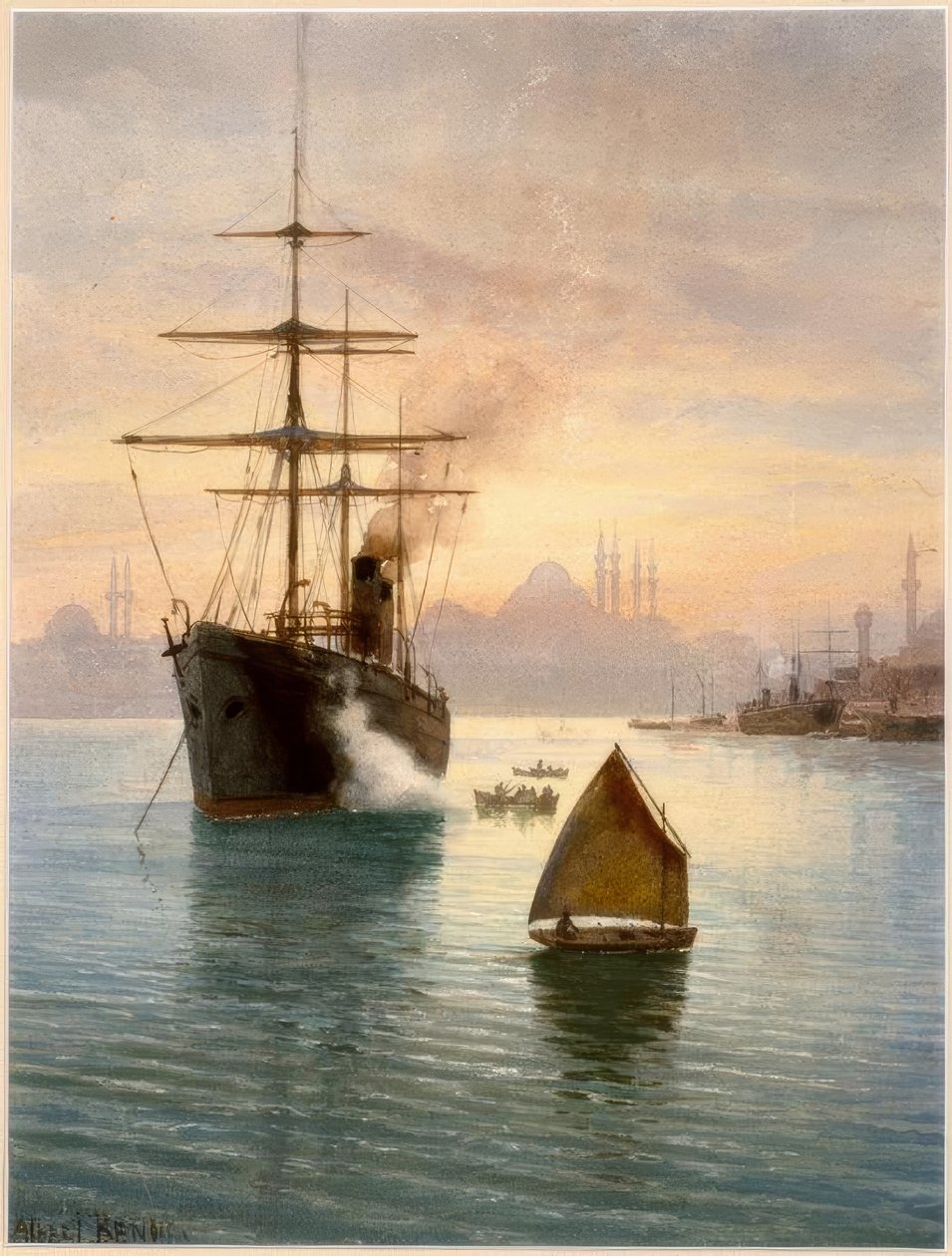 Estambul, puerto / Acuarela de Albert Nikolajewitsch Benois de Albert Nikolajewitsch Benois