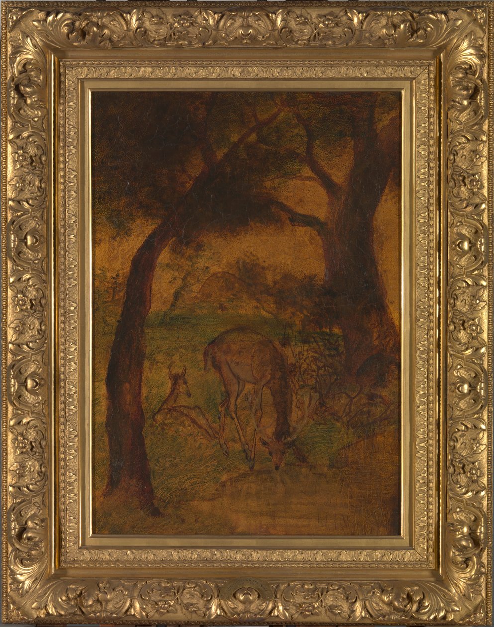 Un ciervo bebiendo, ca. 1870s de Albert Pinkham Ryder