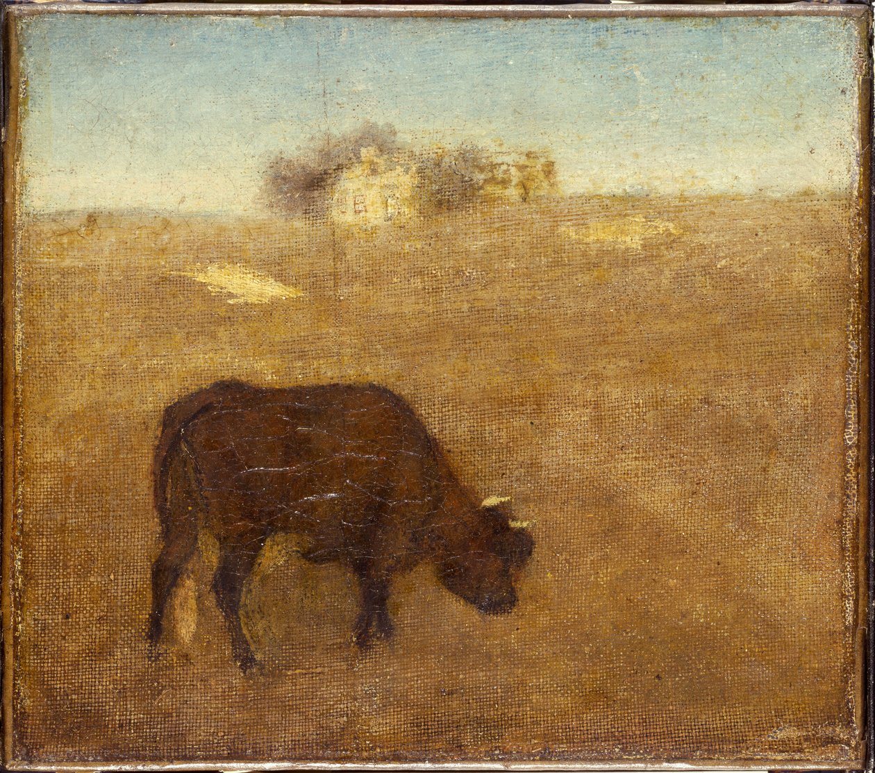Brillo Vespertino, la Vieja Vaca Roja, principios a mediados de 1870 de Albert Pinkham Ryder