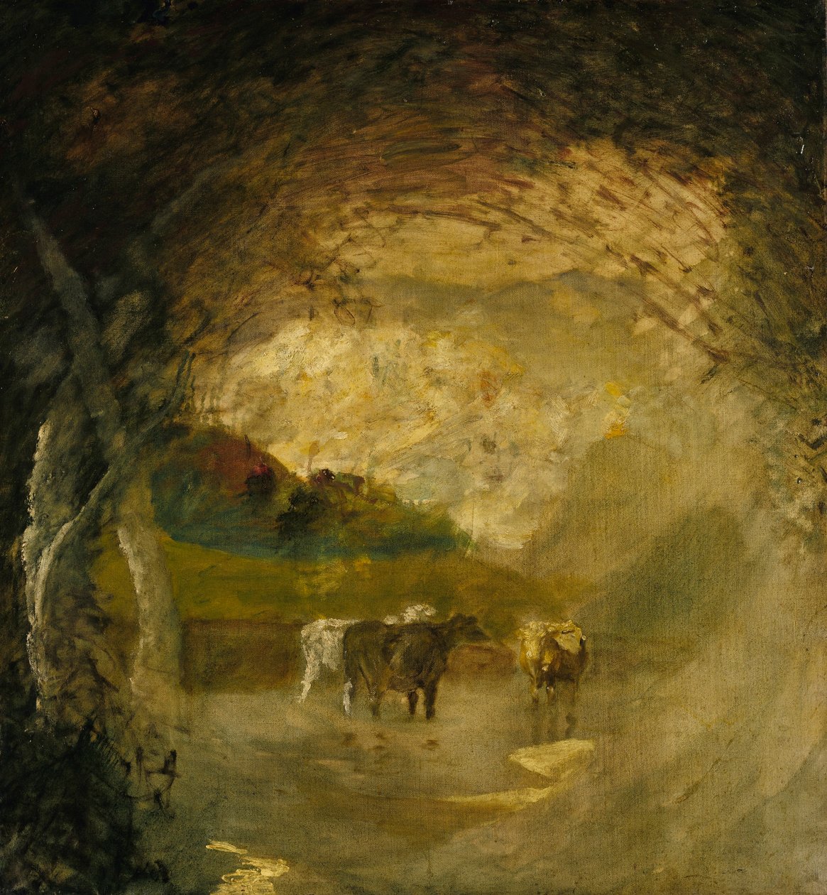 Paisaje con árboles y ganado de Albert Pinkham Ryder