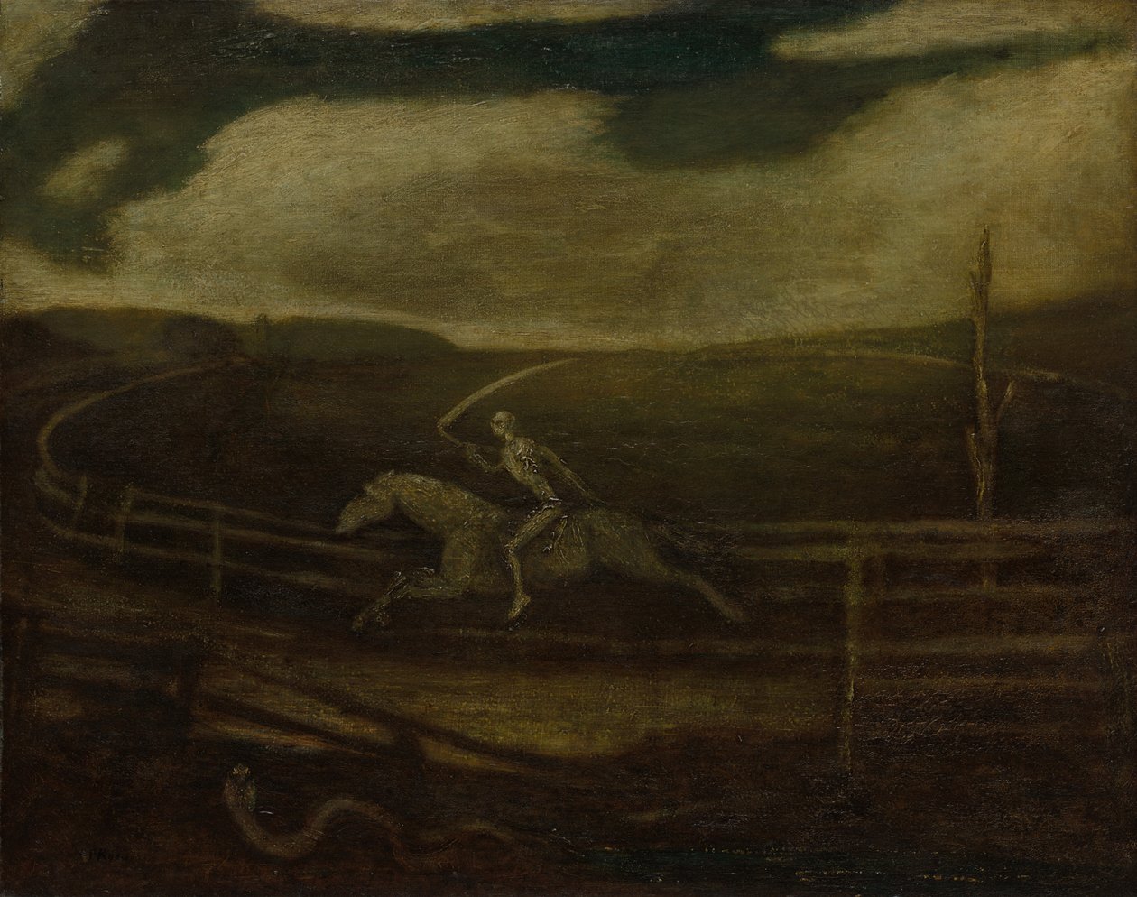 La Pista de Carreras Muerte en un Caballo Pálido, c. 1896-1908 de Albert Pinkham Ryder