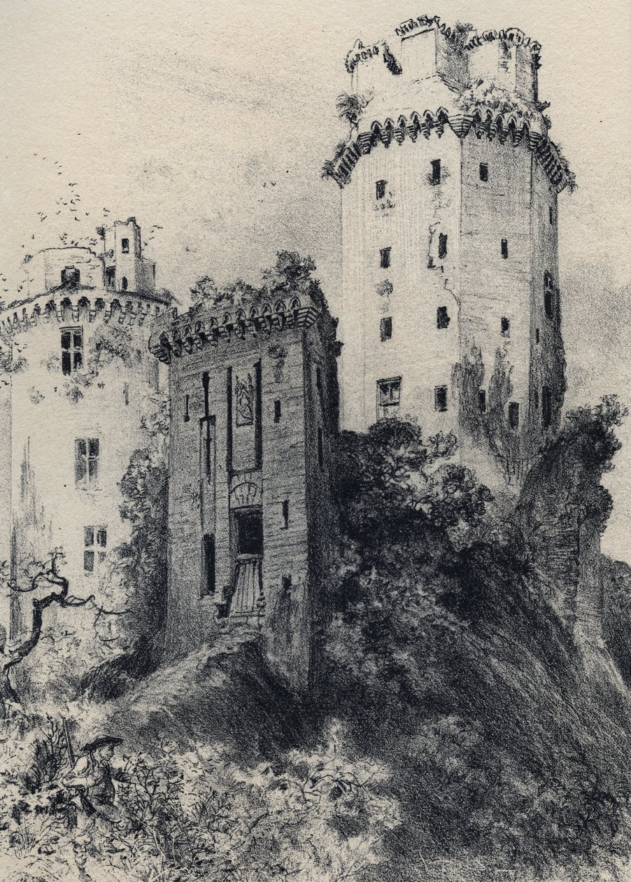 Fortaleza de Largoet (torres de Elven) - Vieja Francia - Bretaña - texto, dibujos y litografías, por Albert Robida (1848-1926) sin fecha finales del siglo XIX de Albert Robida