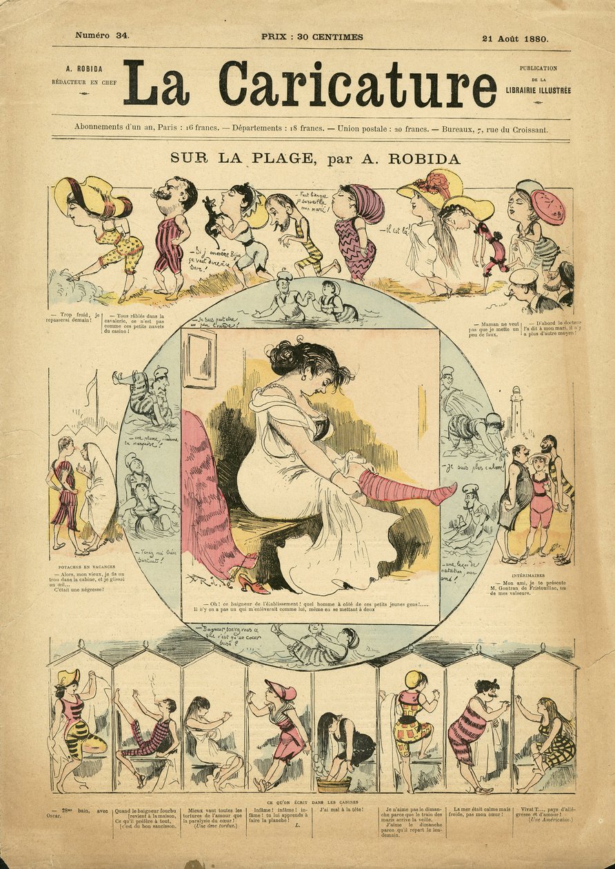 Ilustración de Albert Robida (1848-1926) para la portada de La Caricature (1880) de Albert Robida