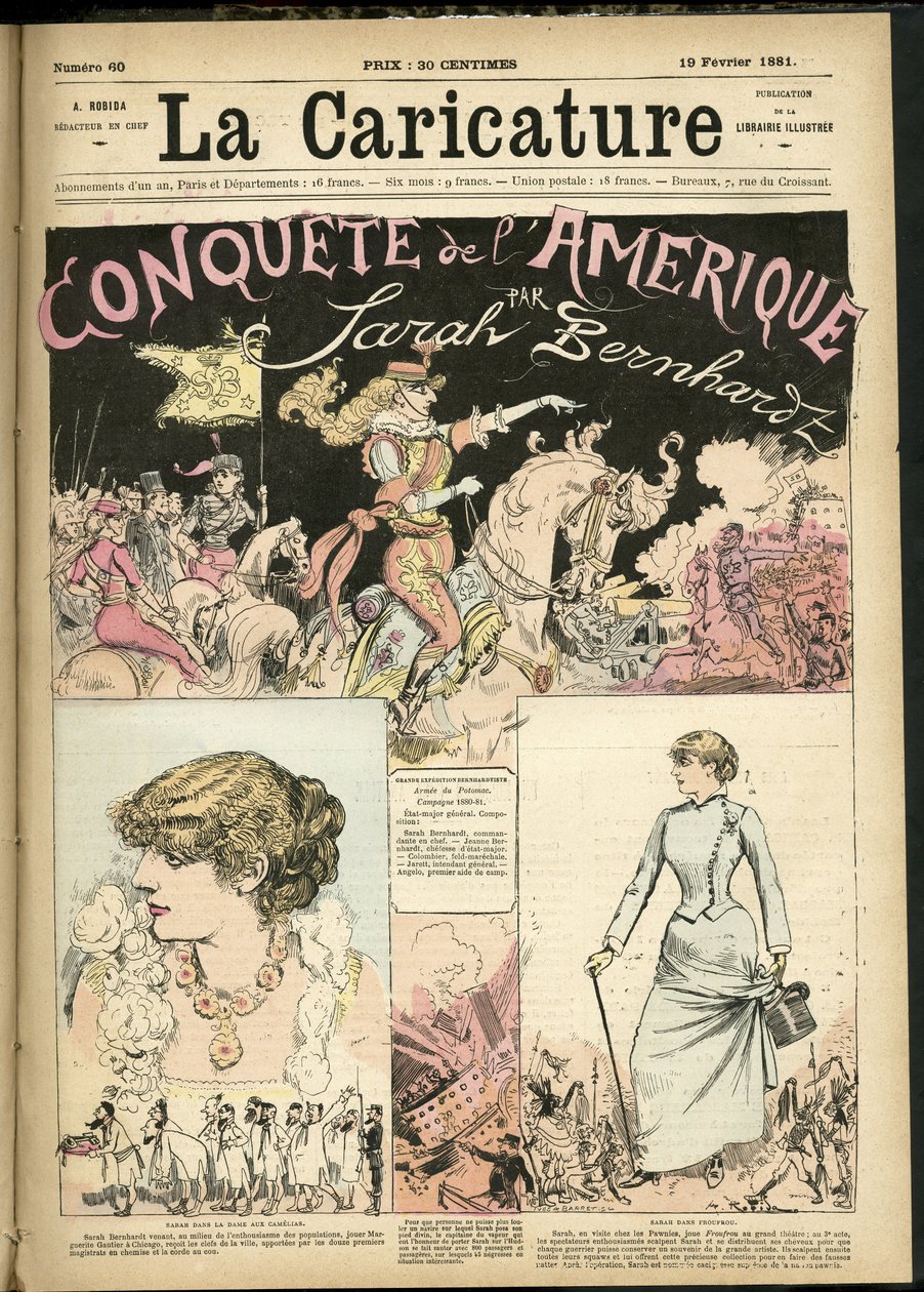 Ilustración de Albert Robida (1848-1926) para la portada de La Caricatura (1880) de Albert Robida
