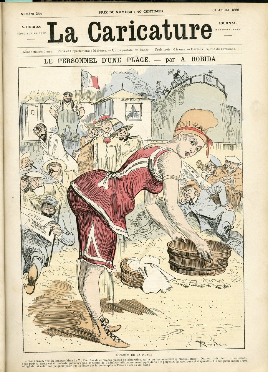 Ilustración de Albert Robida (1848-1926) para la manta de La Caricature (1880) de Albert Robida